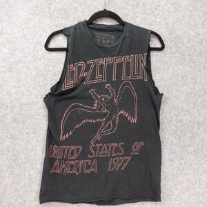 Led Zeppelin Muscle Tank Top SMALL US Tour 1977 Icarus Swan Song Rock Band Tee